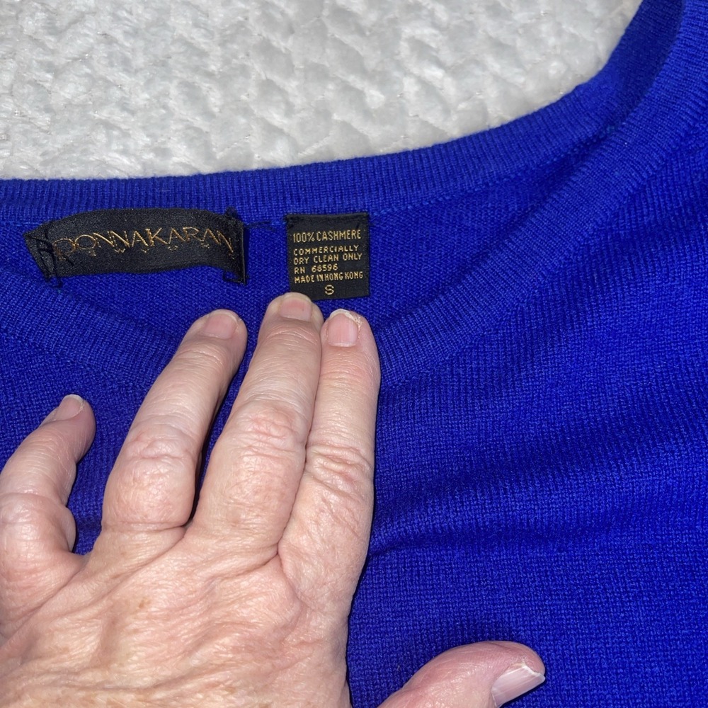 Donna Karan Collection  Blue Oversized Cashmere Sweater /Tunic Size S‎ - Picture 3 of 9